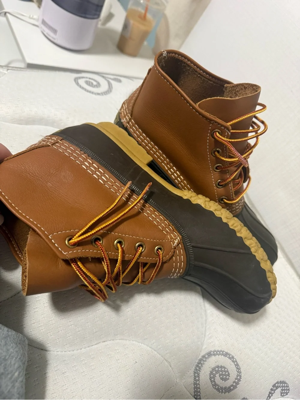 L.L. Bean Kids Tan and Black Bean Boots